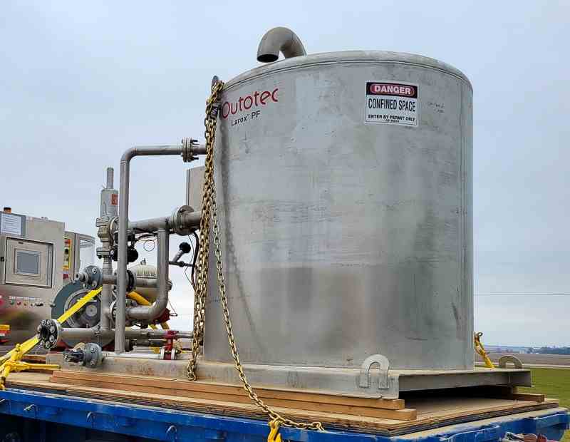 850 Gal Outotec Slurry Tank Skid