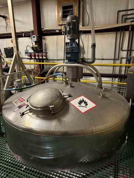 1000 Gal Brighton Corp. Stainless Steel Reactor