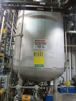 1000 Gal M&M Welding 316L Stainless Steel Pressure Vessel