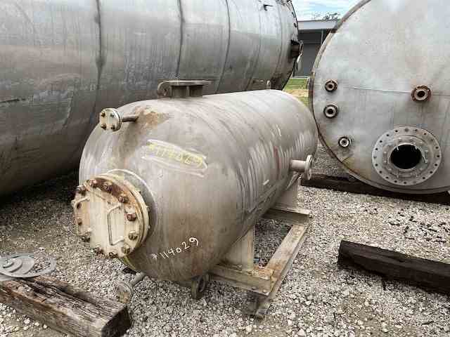 500 Gallon Ward Horizontal Pressure Vessel - 316 Stainless Steel